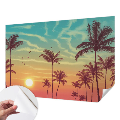 Selbstklebende Fototapete fürs Schlafzimmer mit tropischer Landschaft als Motiv