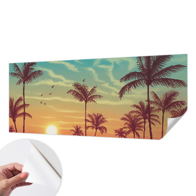 Selbstklebende Fototapete fürs Schlafzimmer mit tropischer Landschaft als Motiv