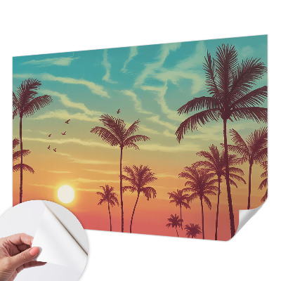 Selbstklebende Fototapete fürs Schlafzimmer mit tropischer Landschaft als Motiv