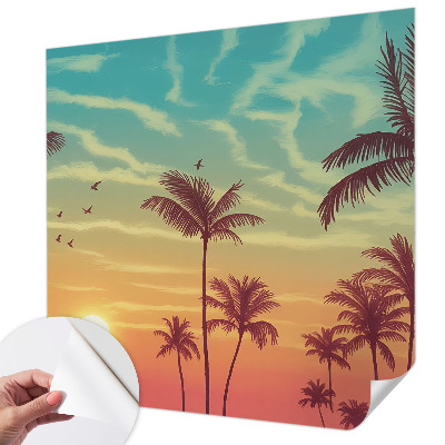 Selbstklebende Fototapete fürs Schlafzimmer mit tropischer Landschaft als Motiv