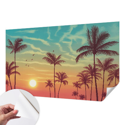 Selbstklebende Fototapete fürs Schlafzimmer mit tropischer Landschaft als Motiv