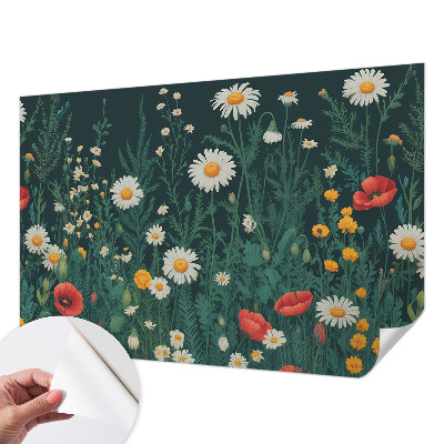 Fototapete in 3D-Optik mit Motiv aus Wildblumen