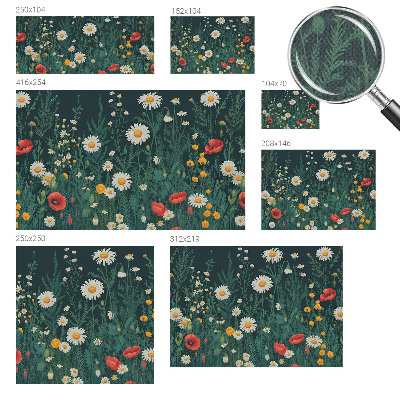 Fototapete in 3D-Optik Wildblumen