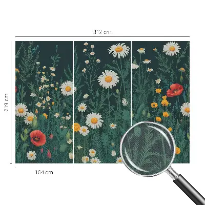 Fototapete in 3D-Optik mit Motiv aus Wildblumen
