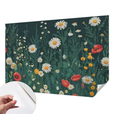 Fototapete in 3D-Optik mit Motiv aus Wildblumen
