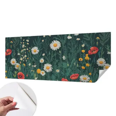 Fototapete in 3D-Optik mit Motiv aus Wildblumen