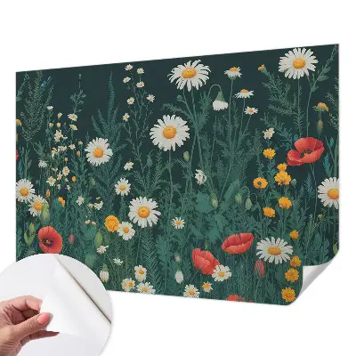 Fototapete in 3D-Optik mit Motiv aus Wildblumen