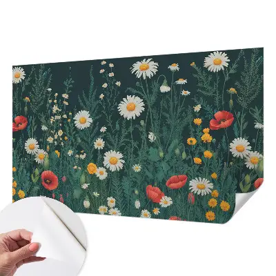 Fototapete in 3D-Optik mit Motiv aus Wildblumen