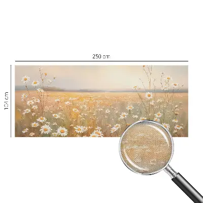 33D-Fototapete fürs Wohnzimmer mit Motiv einer Blumenwiese