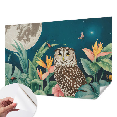 33D-Fototapete fürs Schlafzimmer mit Mond-Safari-Motiv