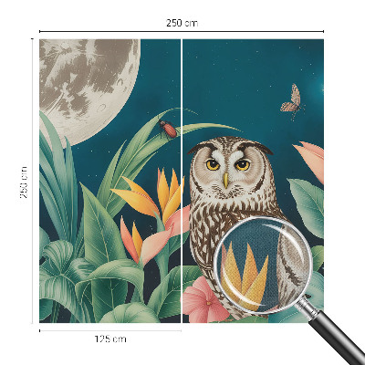 33D-Fototapete fürs Schlafzimmer mit Mond-Safari-Motiv