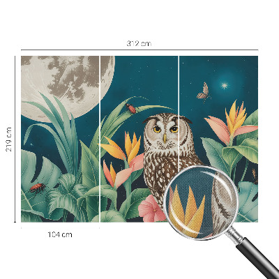 33D-Fototapete fürs Schlafzimmer Mond-Safari