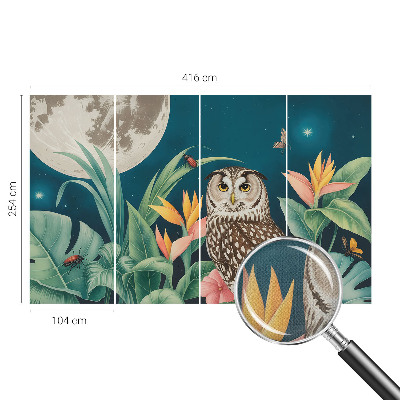 33D-Fototapete fürs Schlafzimmer mit Mond-Safari-Motiv