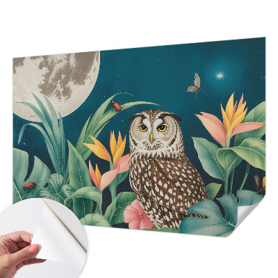33D-Fototapete fürs Schlafzimmer mit Mond-Safari-Motiv