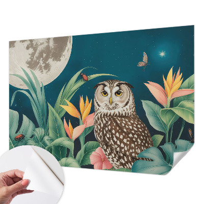33D-Fototapete fürs Schlafzimmer mit Mond-Safari-Motiv