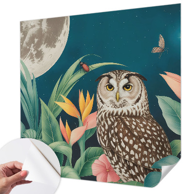 33D-Fototapete fürs Schlafzimmer mit Mond-Safari-Motiv