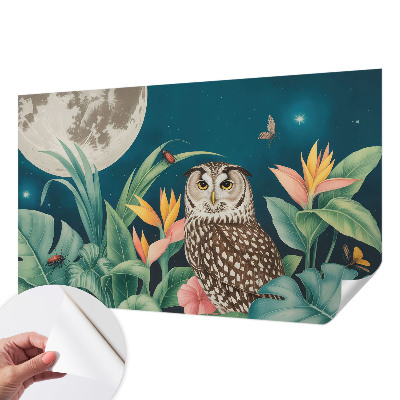 33D-Fototapete fürs Schlafzimmer mit Mond-Safari-Motiv