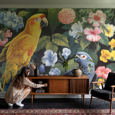 Motivtapete fürs Wohnzimmer Exotische Vögel