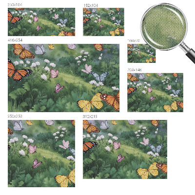 Vintage tapete Schmetterlinge auf der Wiese