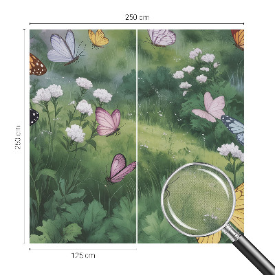 Vintage tapete Schmetterlinge auf der Wiese