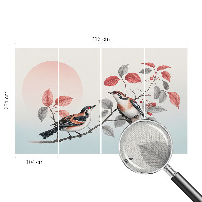 Hochwertige Bildtapete Sitzende Vögel