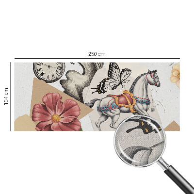 Selbstklebende Fototapete fürs Wohnzimmer Vintage-Blumen