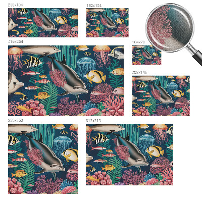 Selbstklebende Fototapete fürs Kinderzimmer Unterwasserfauna