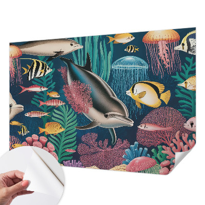 Selbstklebende Fototapete fürs Kinderzimmer mit Unterwasserfauna