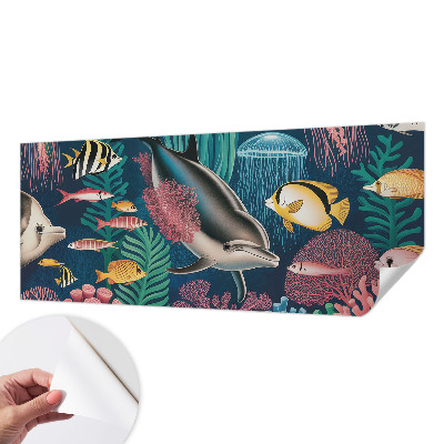 Selbstklebende Fototapete fürs Kinderzimmer mit Unterwasserfauna