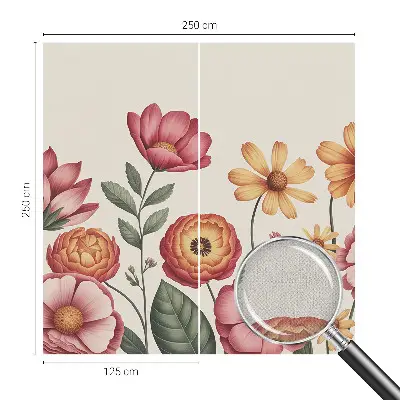 Selbstklebende Fototapete fürs Schlafzimmer mit floralem Blumenarrangement