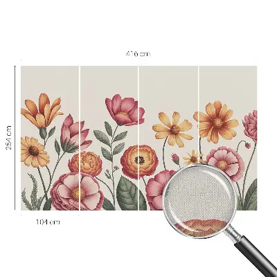 Selbstklebende Fototapete fürs Schlafzimmer mit floralem Blumenarrangement