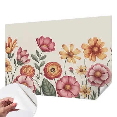 Selbstklebende Fototapete fürs Schlafzimmer mit floralem Blumenarrangement