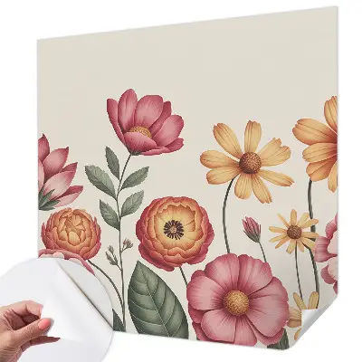 Selbstklebende Fototapete fürs Schlafzimmer mit floralem Blumenarrangement