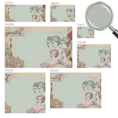 34D-Fototapete Klassische Collage