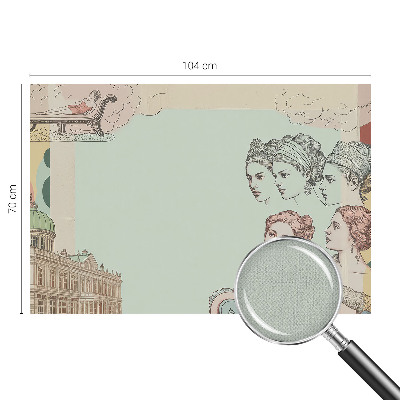 34D-Fototapete mit klassischer Collage als Motiv