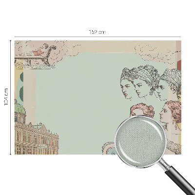 34D-Fototapete mit klassischer Collage als Motiv