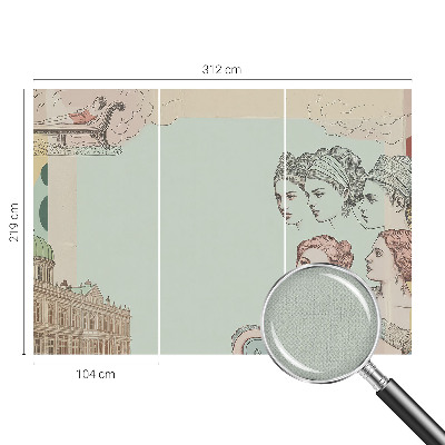 34D-Fototapete Klassische Collage