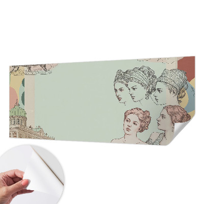 34D-Fototapete mit klassischer Collage als Motiv