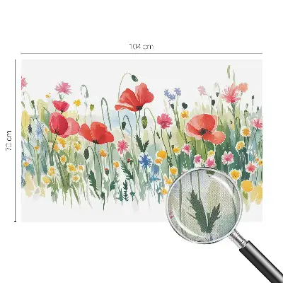 34D-Fototapete fürs Wohnzimmer mit Motiv einer Sommerwiese