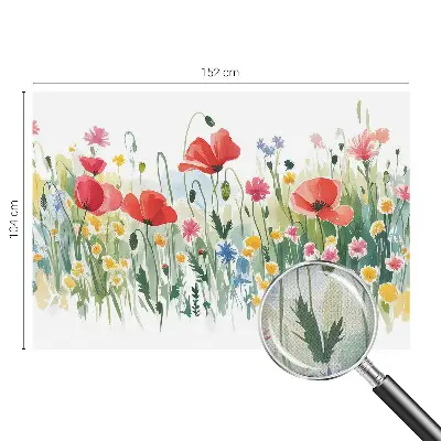 34D-Fototapete fürs Wohnzimmer mit Motiv einer Sommerwiese