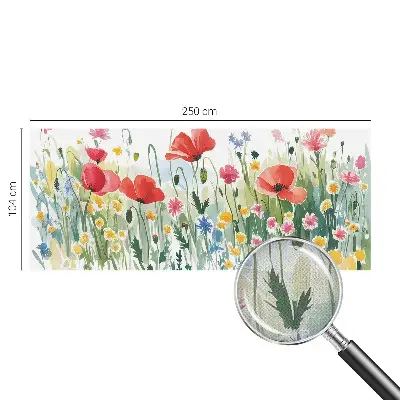 34D-Fototapete fürs Wohnzimmer mit Motiv einer Sommerwiese
