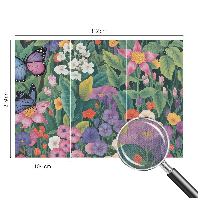 34D-Fototapete fürs Schlafzimmer Blumenexplosion