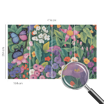 34D-Fototapete fürs Schlafzimmer Blumenexplosion