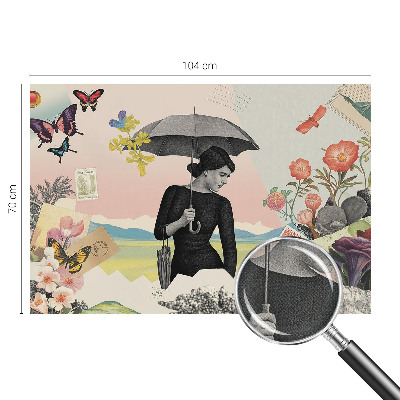 Moderne Fototapete nach Maß mit romantischer Collage als Motiv