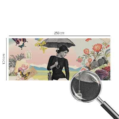Moderne Fototapete nach Maß mit romantischer Collage als Motiv