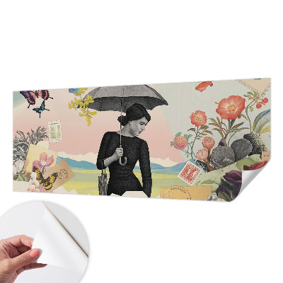 Moderne Fototapete nach Maß mit romantischer Collage als Motiv