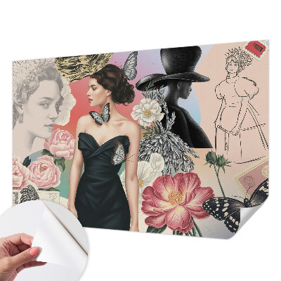 Motivtapete fürs Wohnzimmer Blumen und Porträts