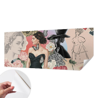 Motivtapete fürs Wohnzimmer Blumen und Porträts