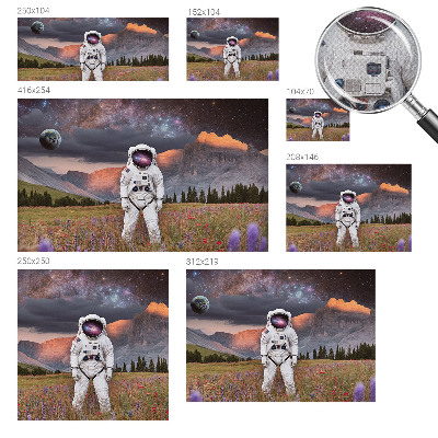Selbstklebende Fototapete für die Wand mit Motiv einer kosmischen Landschaft