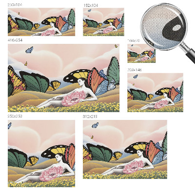 Selbstklebende Fototapete für die Wand Schmetterlingswiese